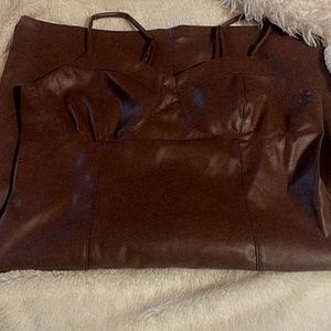 Brown Leather Dress